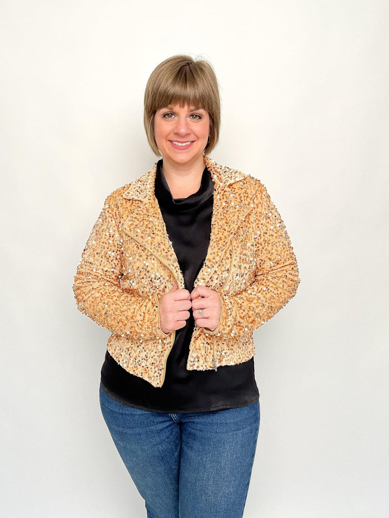 Gold Velvet Sequin Jacket - SLS Wares