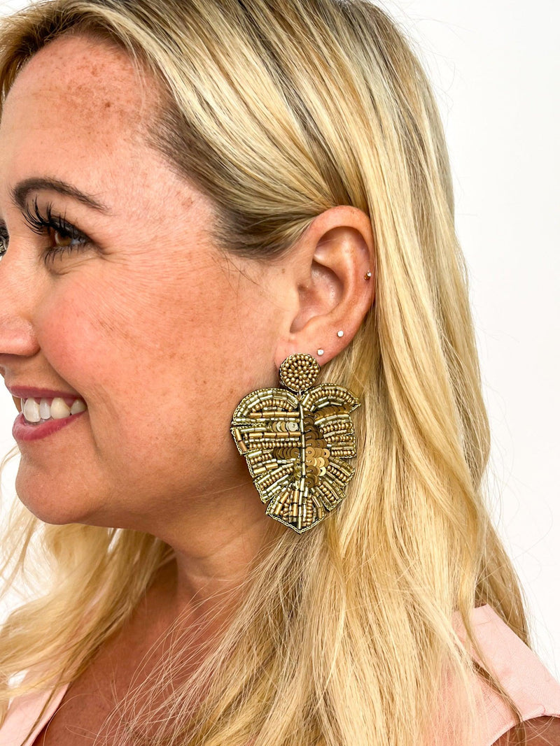 Golden Brown Leaf Earrings - SLS Wares