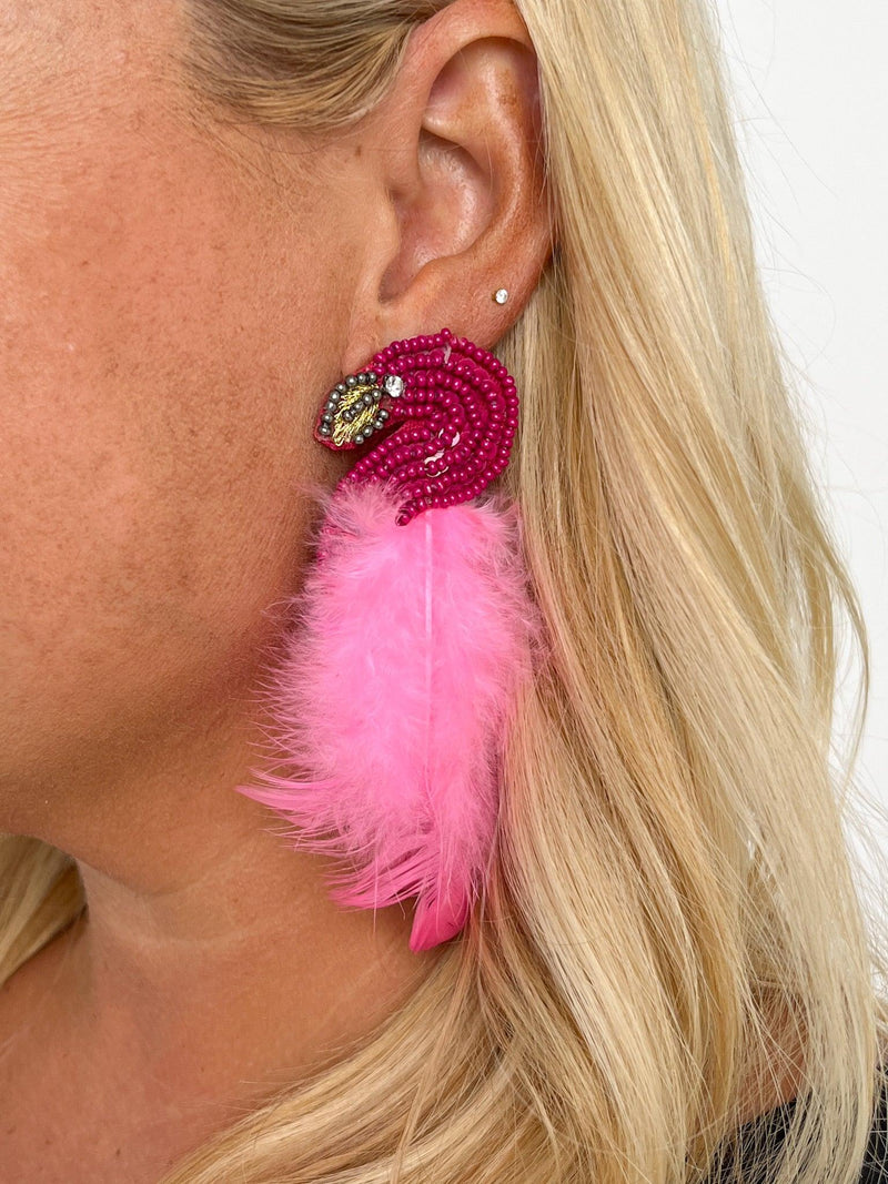 Hot Pink Flamingo Earrings - SLS Wares