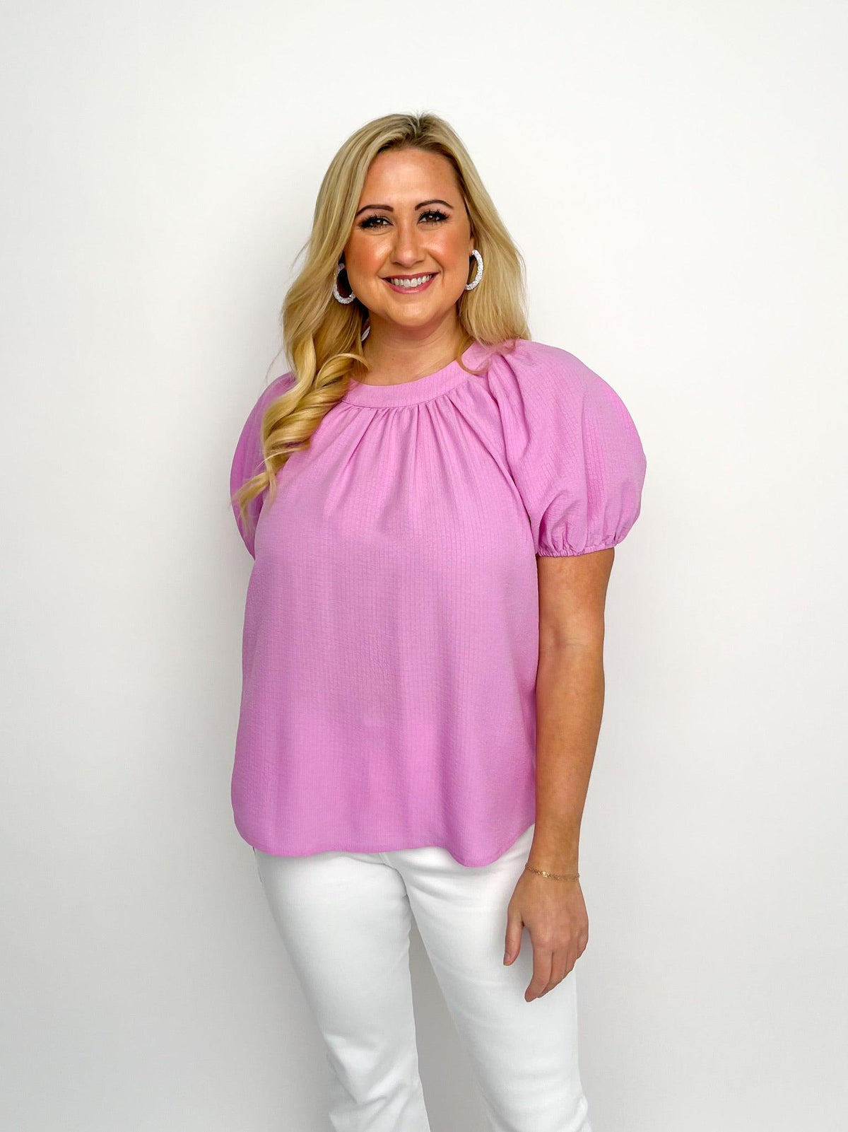 Lavender Puff Sleeve Top - SLS Wares