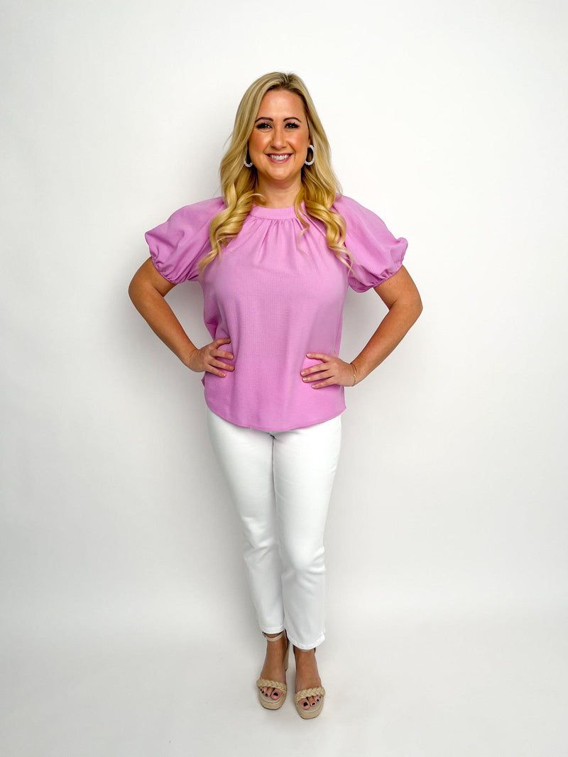 Lavender Puff Sleeve Top - SLS Wares