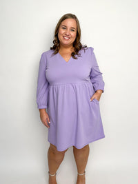 Lavender V Neck Dress - SLS Wares