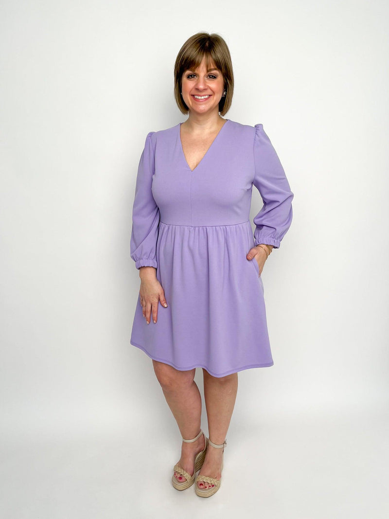 Lavender V Neck Dress - SLS Wares