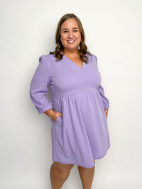 Lavender V Neck Dress - SLS Wares