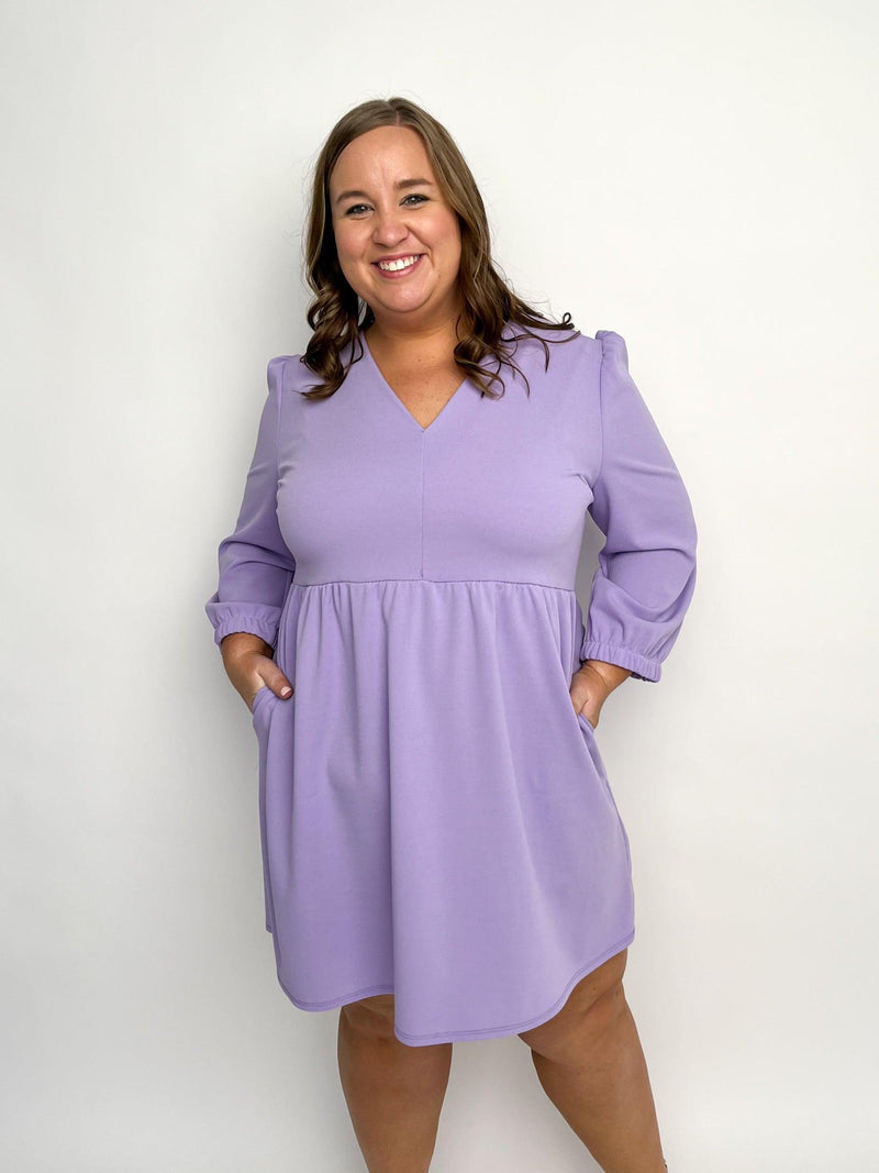 Lavender V Neck Dress - SLS Wares