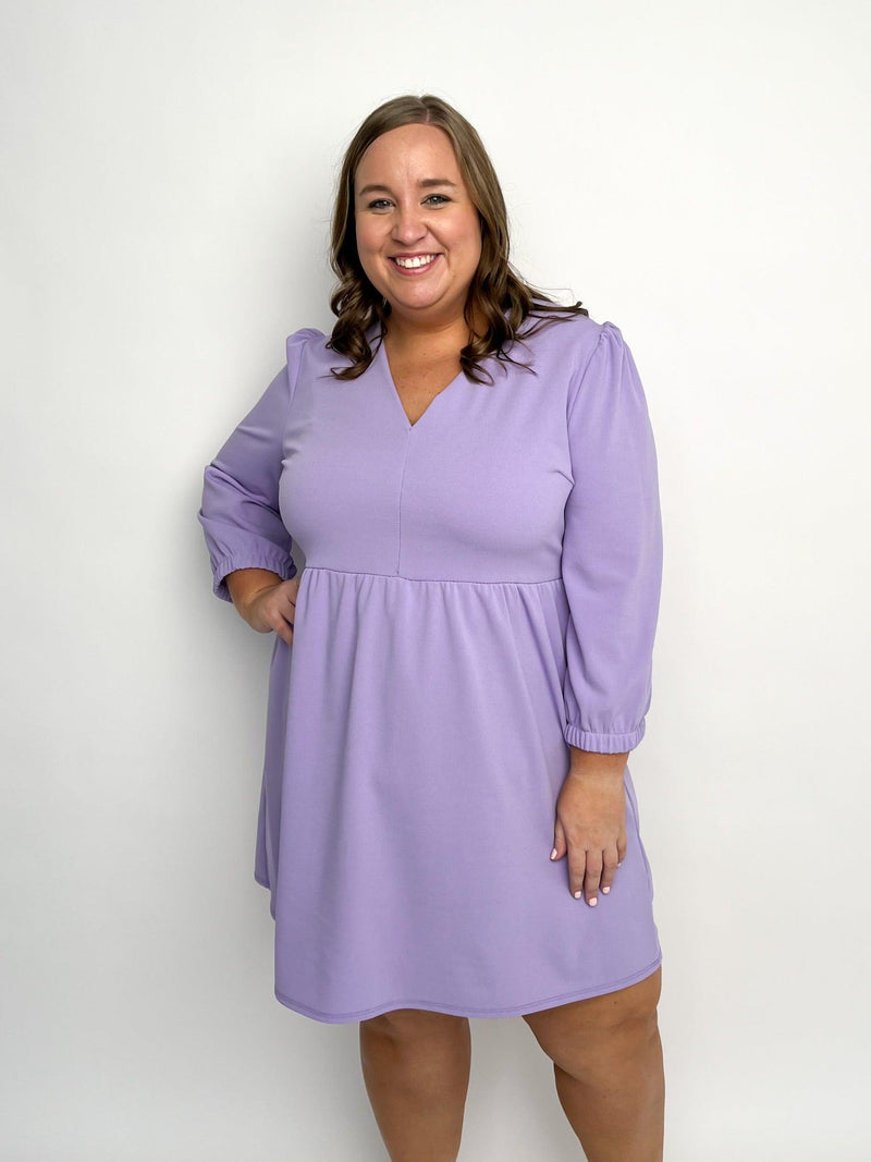 Lavender V Neck Dress - SLS Wares