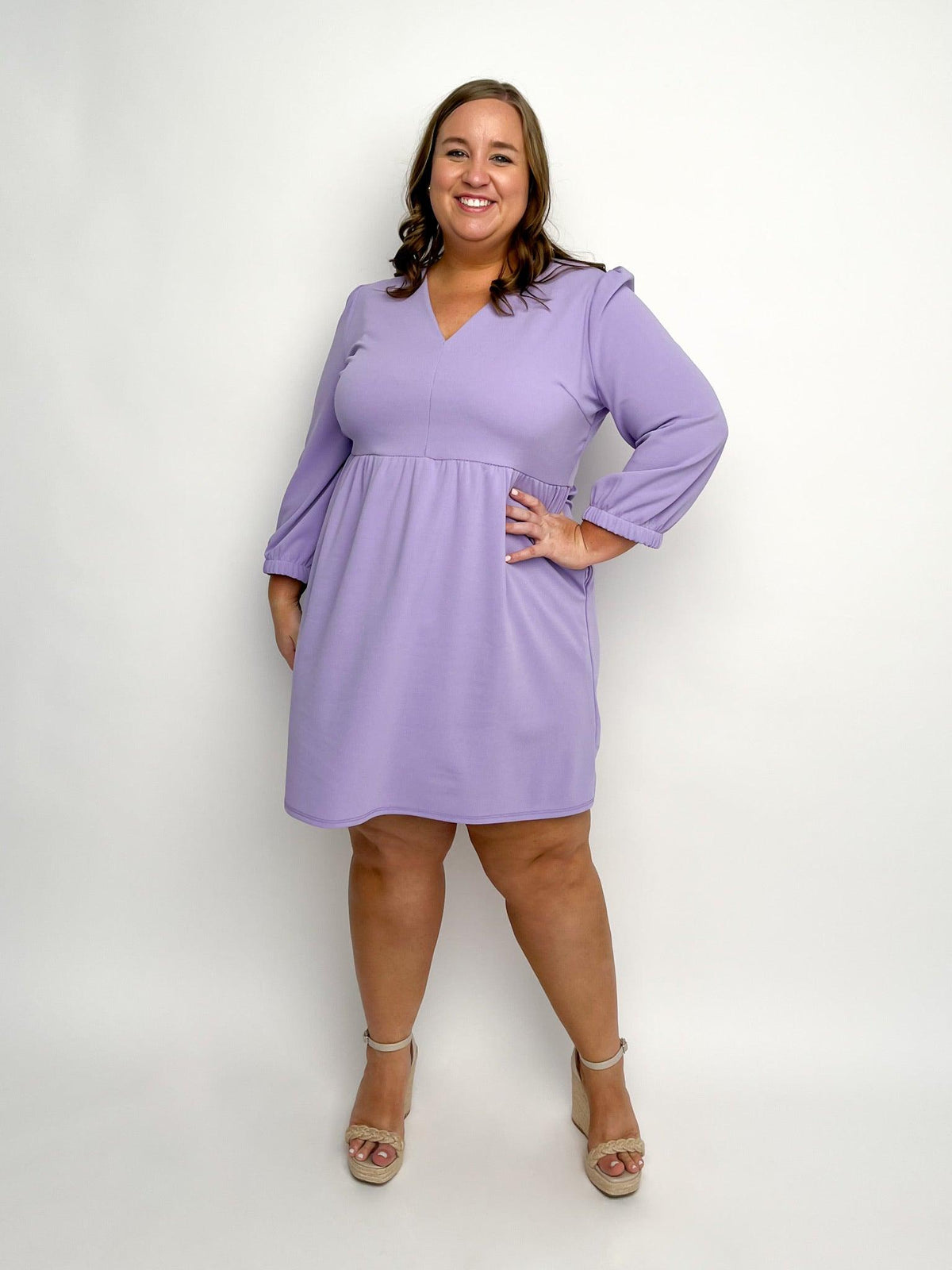 Lavender V Neck Dress - SLS Wares