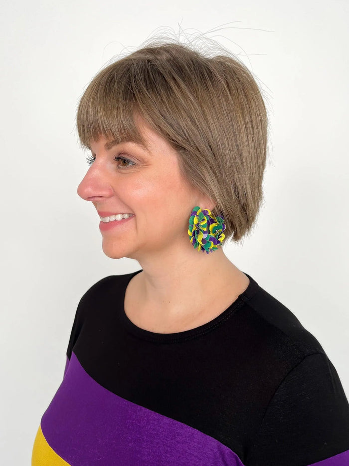 Mardi Gras Cluster Winged Hoops - SLS Wares