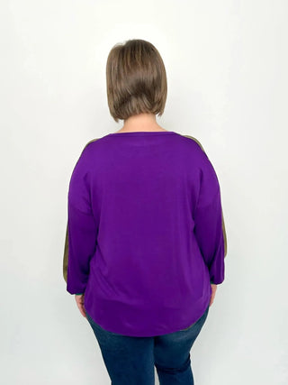 Mardi Gras Purple Balloon Sleeve Top - SLS Wares