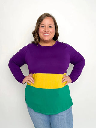 Mardi Gras Purple Color Block Top - SLS Wares