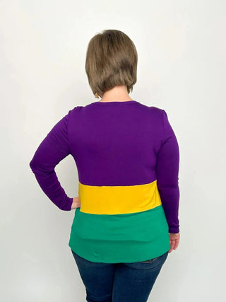 Mardi Gras Purple Color Block Top - SLS Wares