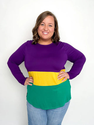 Mardi Gras Purple Color Block Top - SLS Wares