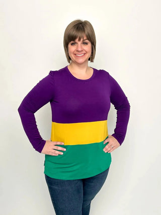 Mardi Gras Purple Color Block Top - SLS Wares