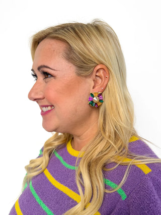 Mardi Gras Rhinestone Burst Studs - SLS Wares