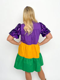 Mardi Gras Sequin Sleeve Dress - SLS Wares