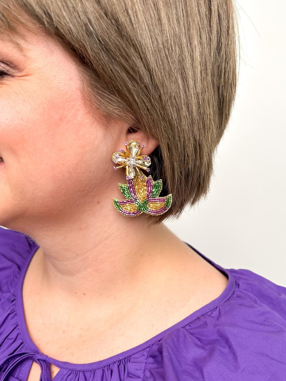 Mardi Gras Starburst Mask Earrings - SLS Wares