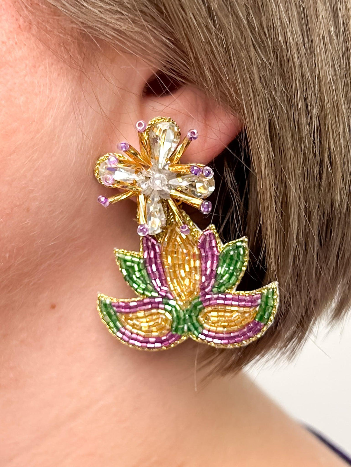 Mardi Gras Starburst Mask Earrings - SLS Wares