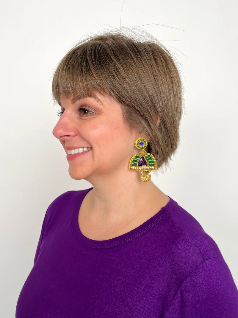 Mardi Gras Umbrella Earrings - SLS Wares