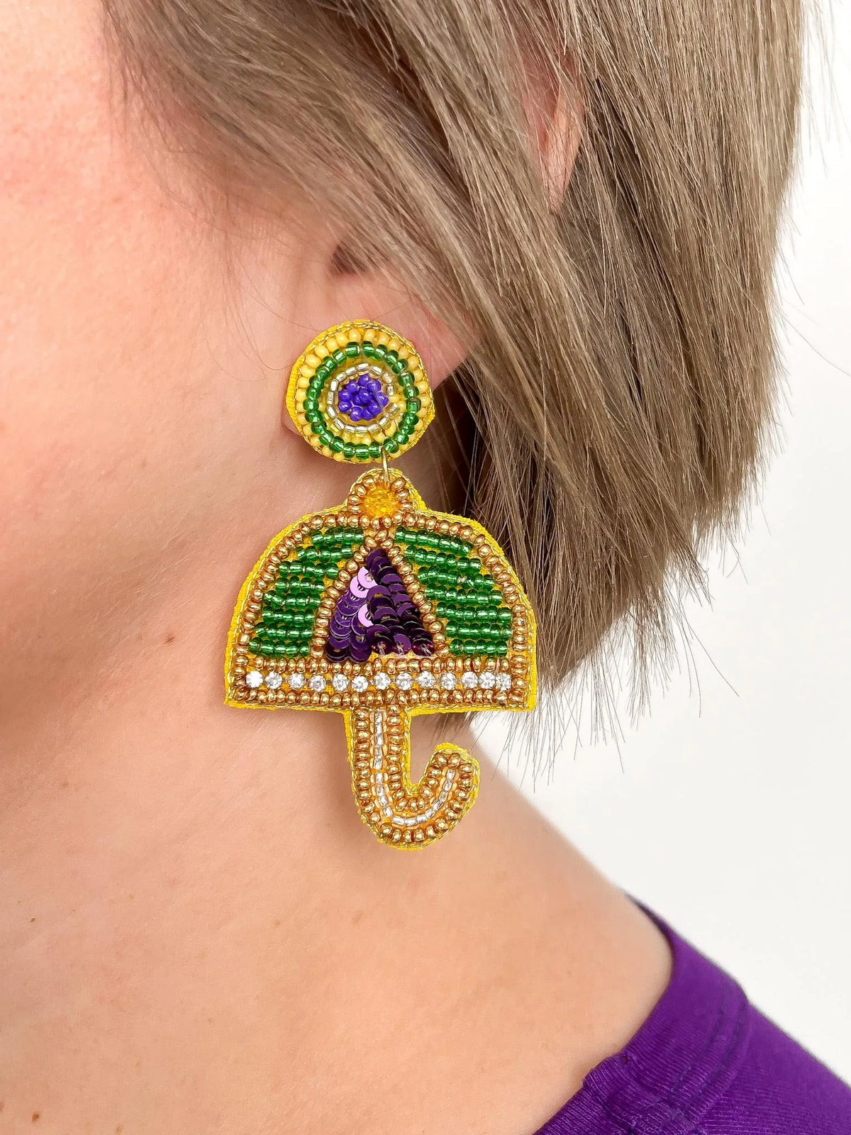 Mardi Gras Umbrella Earrings - SLS Wares