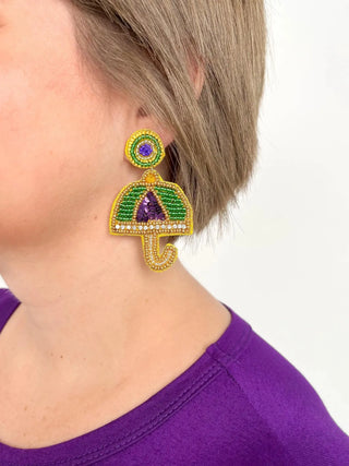 Mardi Gras Umbrella Earrings - SLS Wares