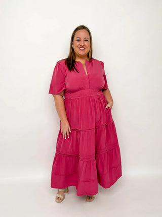 Mauve Pink Tiered Maxi Dress - SLS Wares