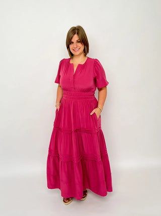 Mauve Pink Tiered Maxi Dress - SLS Wares