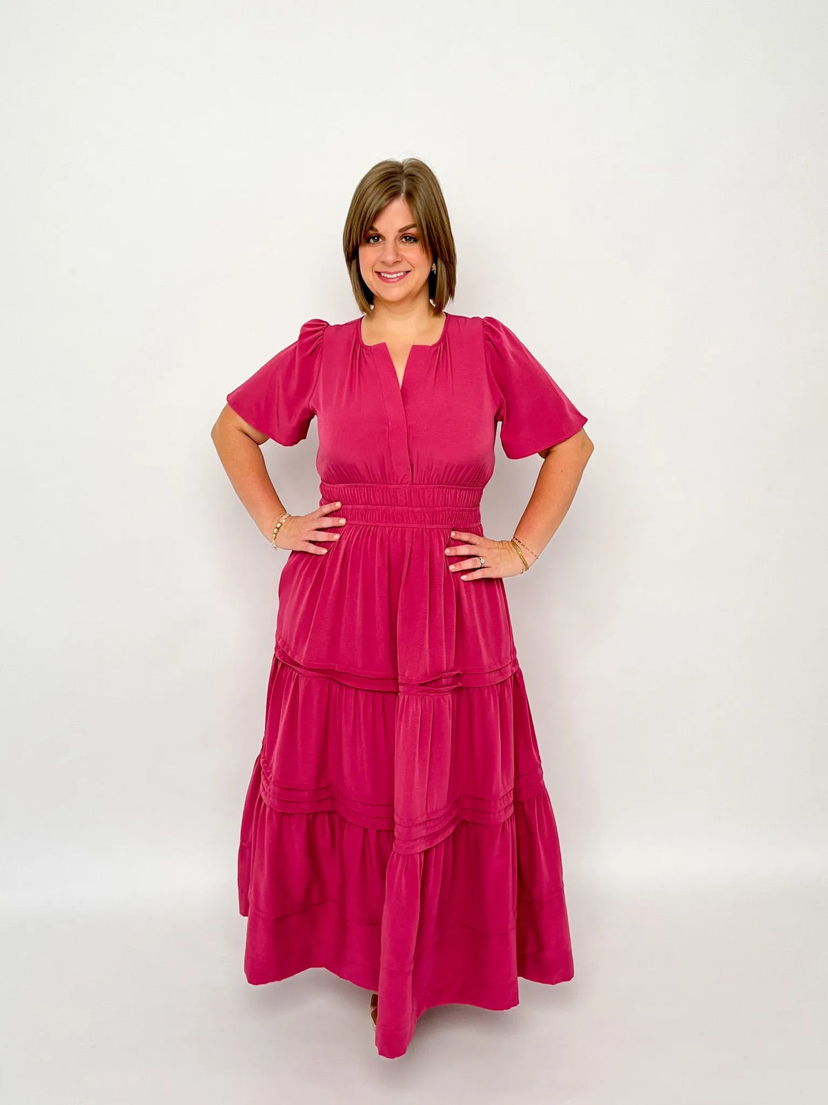 Mauve Pink Tiered Maxi Dress - SLS Wares