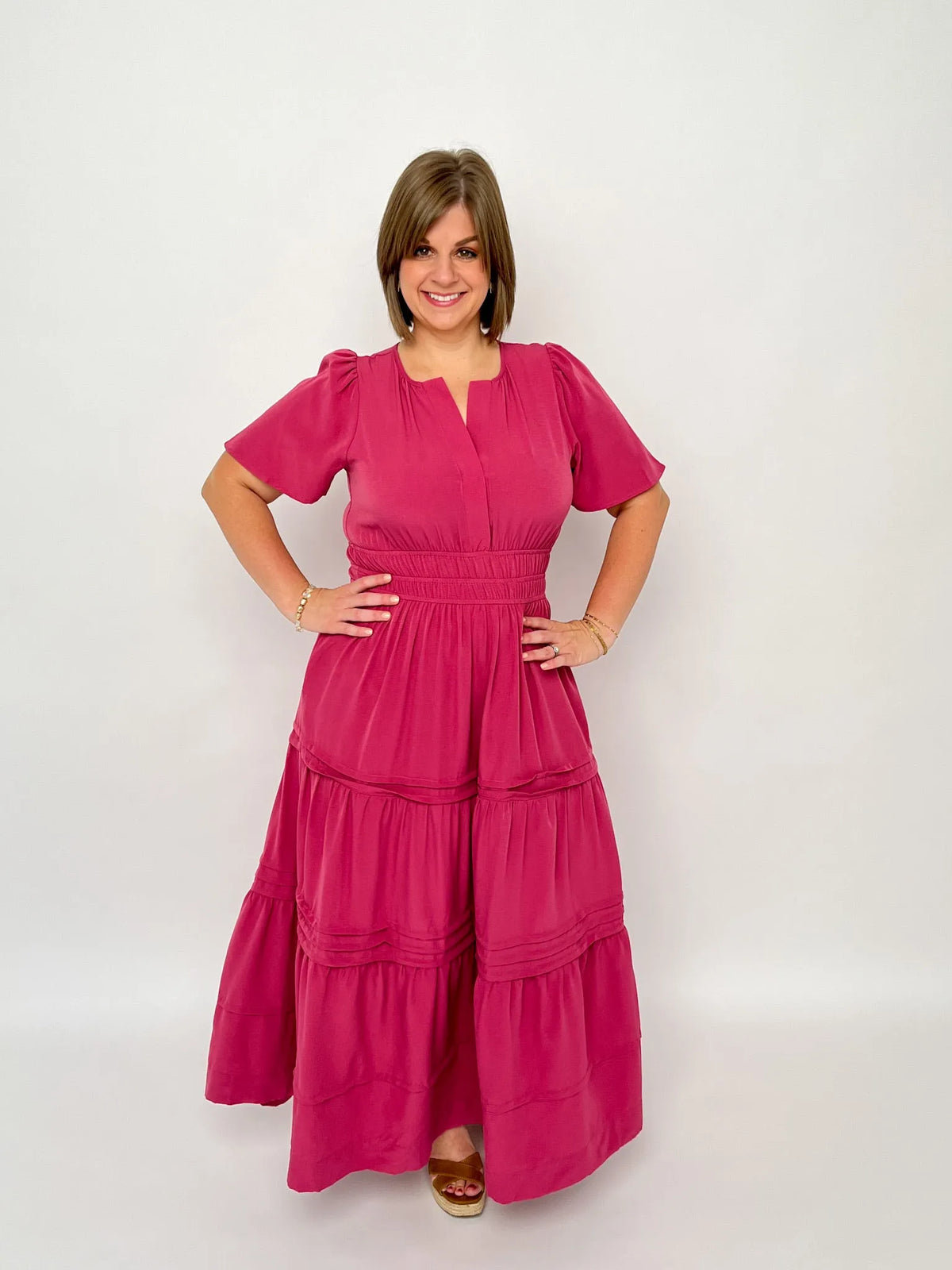 Mauve Pink Tiered Maxi Dress - SLS Wares