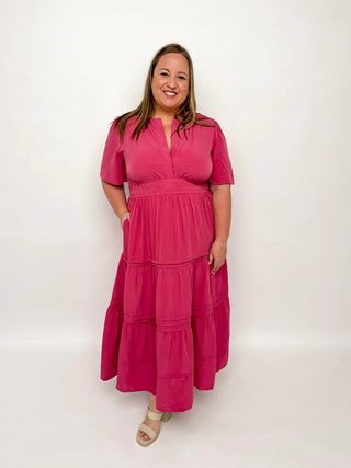 Mauve Pink Tiered Maxi Dress - SLS Wares