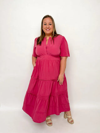 Mauve Pink Tiered Maxi Dress - SLS Wares