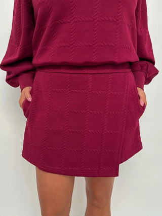 Merlot Textured Wrap Skort - SLS Wares