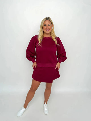 Merlot Textured Wrap Skort - SLS Wares