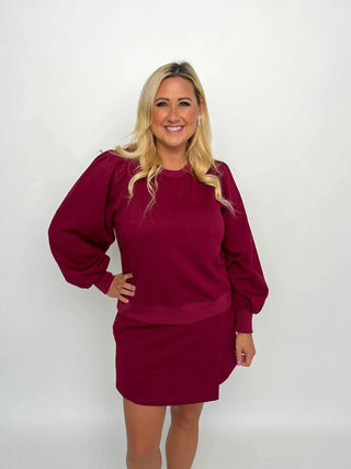 Merlot Textured Wrap Skort - SLS Wares