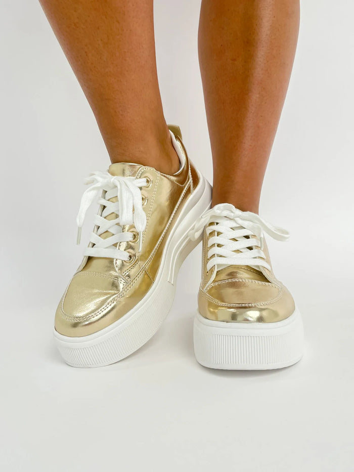 Metallic Gold Sneakers - SLS Wares