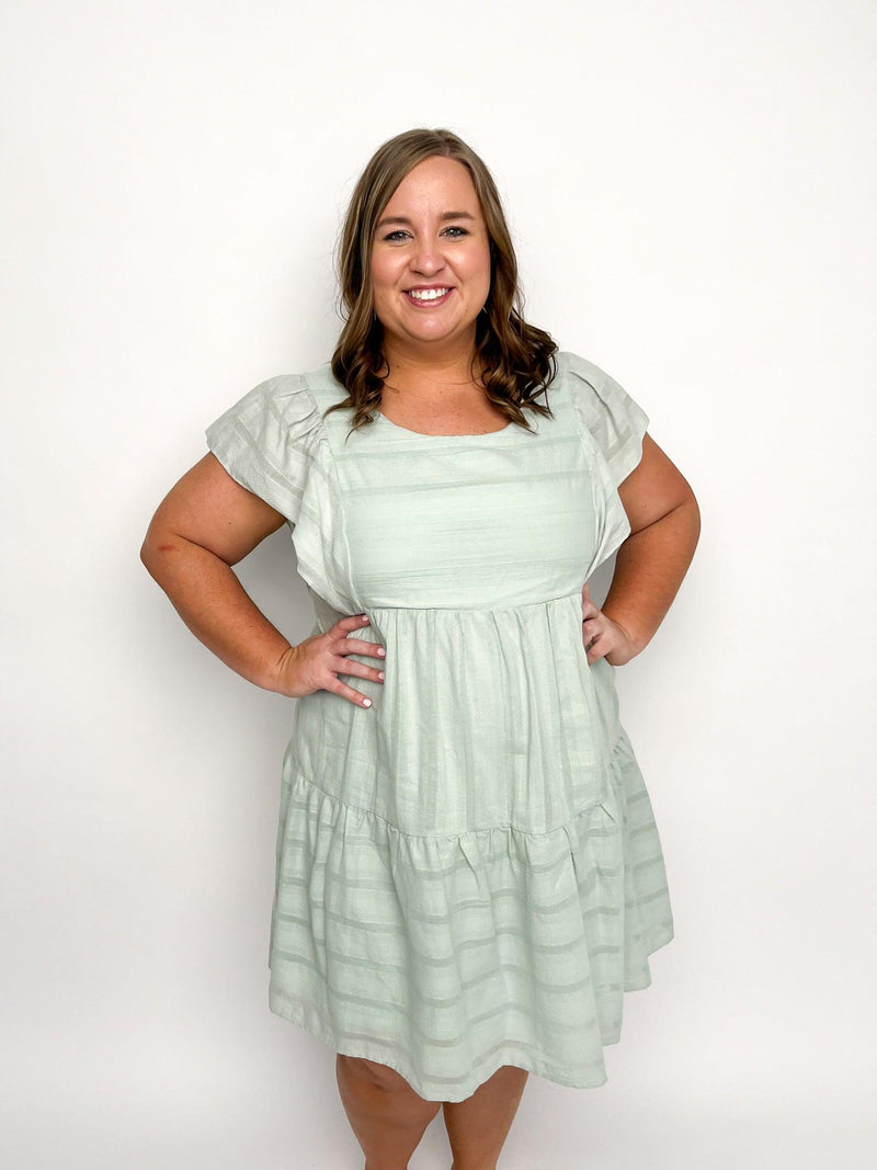 Mint Flutter Sleeve Dress - SLS Wares