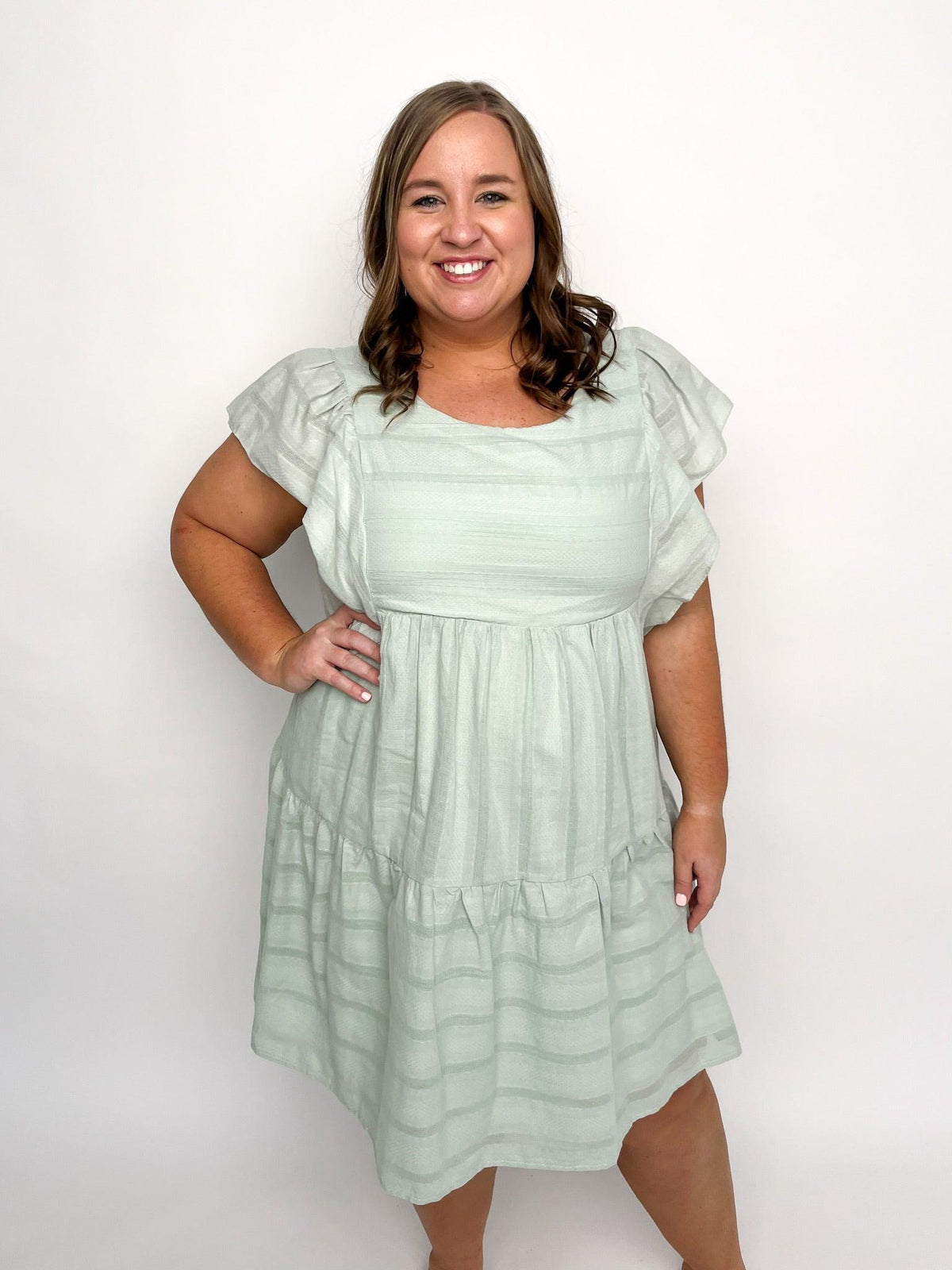 Mint Flutter Sleeve Dress - SLS Wares