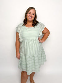 Mint Flutter Sleeve Dress - SLS Wares