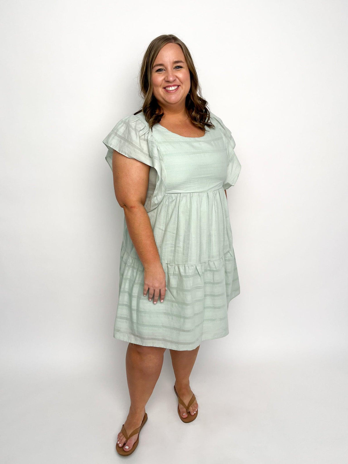 Mint Flutter Sleeve Dress - SLS Wares