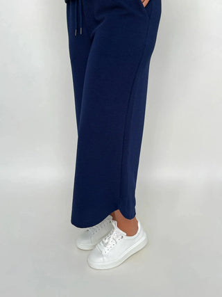 Navy High Waisted Wide Leg Pants - SLS Wares