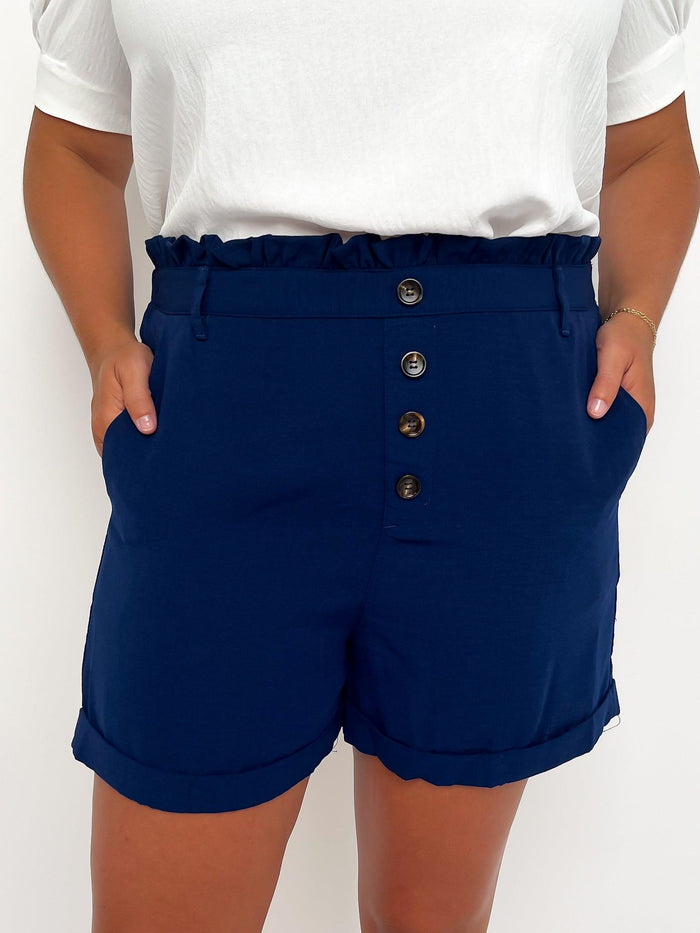 Navy Ruffle Shorts - SLS Wares