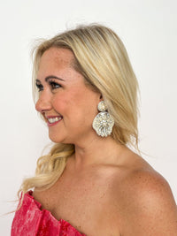 Pearl & Rhinestone Floral Earrings - SLS Wares