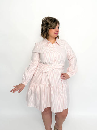 Pink & White Striped Dress - SLS Wares