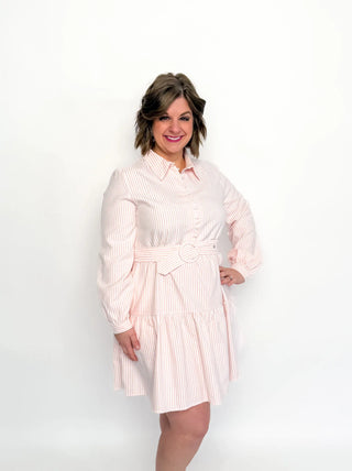 Pink & White Striped Dress - SLS Wares