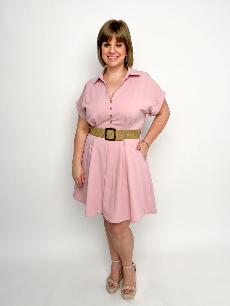 Pink Belted Dress - SLS Wares