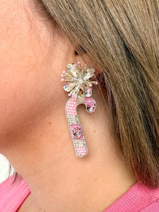 Pink Candy Cane Earrings - SLS Wares