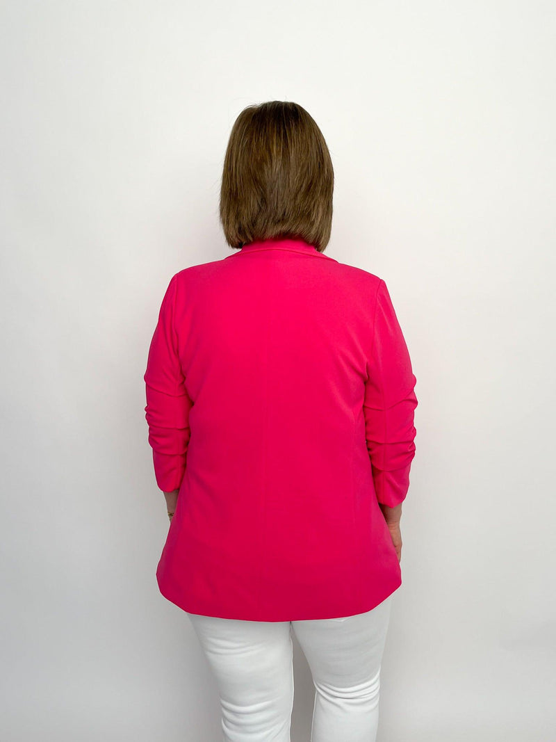 Pink Cinched Sleeve Blazer - SLS Wares