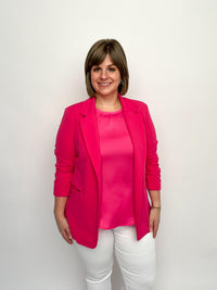 Pink Cinched Sleeve Blazer - SLS Wares