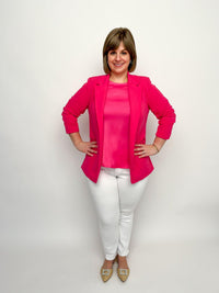 Pink Cinched Sleeve Blazer - SLS Wares