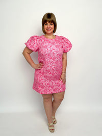 Pink Floral Puff Sleeve Dress - SLS Wares