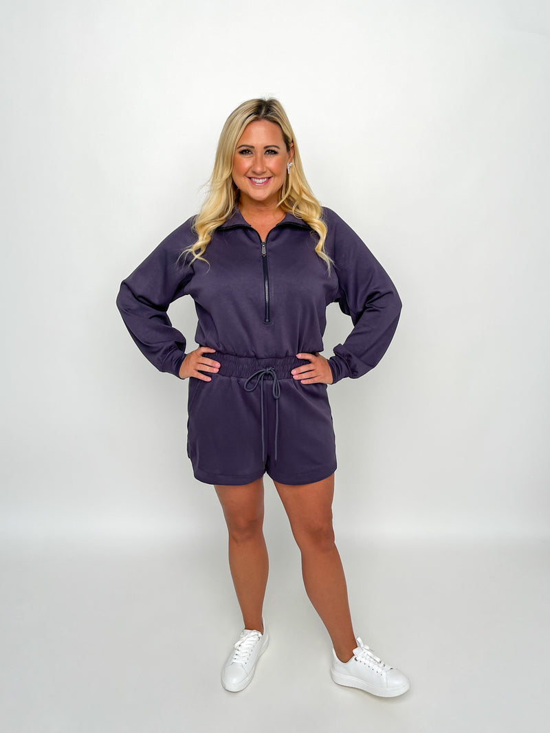 Charcoal Long Sleeve Romper